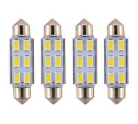 Yessetry 4 x 6 LED Festoon Bombilla 5630 SMD Luz DC 12V 41mm Bajo Consumo