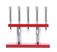Yessetry Juego de 5 cabezales de ajuste de presión de mano para reloj, herramienta profesional de reparación de relojes para , kit de herramientas, Rojo y plateado