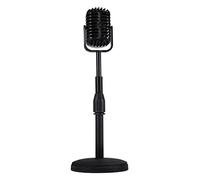 Yessetry Modelo de micrófono de escritorio vintage con ajustable, soporte de micrófono de estilo retro clásico, color negro