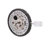 Yessetry Movimiento mecánico de alta precisión NH35/NH35A, fecha en 3 ruedas blancas, 24 joyas, cuerda automática, Plata y negro, white
