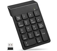 Yessetry numérico inalámbrico, teclado numérico de 18 teclas con receptor mini USB de 2.4 G, Numpad de contabilidad financiera para laptop, escritorio