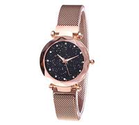 Yessetry Reloj de pulsera para mujer, esfera estrellada, magnético, inoxidable, color dorado, dorado