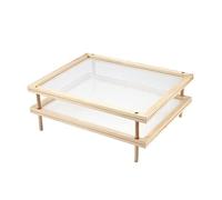 Yessetry Secador de alimentos apilable con red de madera, estantes de secado de pasta, hierbas, multiusos, soporte para secadora de alimentos de 2 niveles