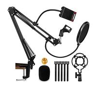 Yessetry Soporte de micrófono, brazo de tijera de suspensión de escritorio ajustable para micrófono azul micrófonos, grabación, juegos