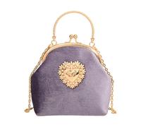 Yestree - Bolsa de terciopelo para mujer, diseño de clutches y clutches con correa para mujer, diseño vintage de 1920s, malva