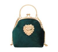 Yestree - Bolsa de terciopelo para mujer, diseño de clutches y clutches con correa para mujer, diseño vintage de 1920s, verde
