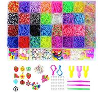 Yestrong 2500+ Gomas Para Hacer Pulseras, Gomas Elásticas Plásticas kit, para Hacer Collares de Goma de Juguete para Niños de Anillos y Collares de Bricolaje manualidades
