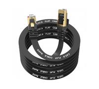 YesTXR Cable LAN de 10 m, Cat 8, 40 Gbps, 2000 MHz, S/FTP RJ45, cable de red de alta velocidad para PS5, router, módem, TV, conmutador, ordenador portátil (negro)