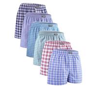 YESWEL Calzoncillos Hombre Boxer 6 Pack, Americanos 100% Algodón, Ropa Interior Transpirable, Retro Anchos (Multicolor 01, M)