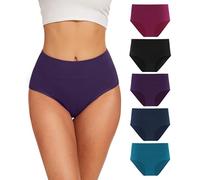 YESWEL Ropa Interior de Las Mujeres 5 Pack, Algodón de Cintura Alta Calzoncillos, Bragas Hipster Estiramiento Transpirable para Las Mujeres （Multicolor04，M）