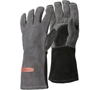 YESWELDER 35cm Cuero Guantes de Soldadura MIG, Resistentes al Calor Fuego, Guantes Grandes Ignífugos con Costuras Kevlar, Adecuados para Parrilla/BBQ/Estufa de Leña/Horno/Chimenea/Corte