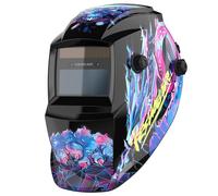 YESWELDER Careta Soldar Automatica Color Verdadero 92.5x42.5mm, Mascara de Soldar Alimentada Energía Solar, Capucha Casco de Soldadura Sombra Ancha 4/9-13 para TIG MIG ARC Grind