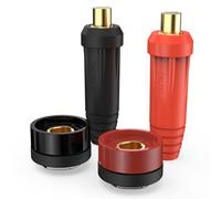 YESWELDER Juego de conectores de panel de cable de soldadura, enchufe y enchufe DKJ35-50 y DKZ35-50 160-315 amperios, color rojo y negro, ajuste rápido, 4 piezas