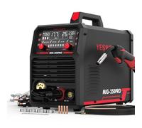YESWELDER Soldadora MIG para Aluminio 250Amp 230V, MIG/MIG Pulsado/Flux Core/MIG Aluminio/TIG Lift/Electrodo Soldador 6 en 1 Multiproceso, Pantalla Digital, Compatible con Pistola de Carrete