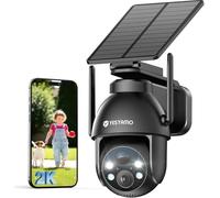 YESYAMO 2K 3MP - Cámara de vigilancia solar para exteriores, batería externa de 360°, 2,4 GHz, inalámbrica con detector de movimiento PIR, audio de 2 vías, visión nocturna en color, IP65