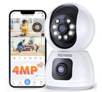 YESYAMO Cámara Vigilancia WiFi Interior 2K 4MP, Cámara Vigilancia Domicilio WiFi con 2.4G/5G WiFi 360° Cámara de Seguridad para bebé, Perro, Visión Nocturna, Seguimiento Automatico, Detección AI