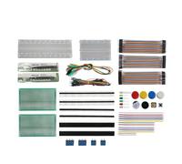 Yetaida Ultimate Electronics - Kit de iniciación Mega Dual Breadboard (830+400), placa PCB grande (9 x 15 cm), conector de bloque de terminales, tapas de puente, componentes electrónicos, paquete mega