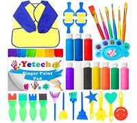 Yetech - Esponjas de Pintura para niños, 36 Unidades, Kit de Pintura Infantil, Incluye cepillos de Pintura Infantil, Delantal, Cuaderno de imágenes, Bolsa de Almacenamiento, para niños de Aprendizaje
