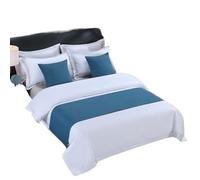 YETGFBH Camino de Cama,Corredores y Bufandas Bandera de Cama de Hotel, imitación de Lino, Simple, Color sólido, Toalla for el Final de la Cama(Blue,1.5m Bed 50 * 210cm)