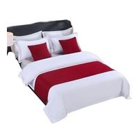 YETGFBH Camino de Cama,Corredores y Bufandas Bandera de Cama de Hotel, imitación de Lino, Simple, Color sólido, Toalla for el Final de la Cama(Red,2.0m Bed 50 * 260cm)