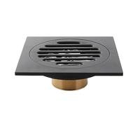 YETGFBH Colador de Desagüe Ducha,Drenaje del Piso Escurridor de Ducha for bañera, Negro Mate, Suelo Cuadrado de 10cm, desagüe de Ducha, Rejilla de residuos, desagüe de Suelo
