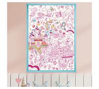 YETI BLANK DESIGNS póster gigante para colorear con más de 80 pegatinas - unicornio unicornio - formato XL (100x70cm) - idea de regalo de póster con pegatinas - fácil de enmarcar