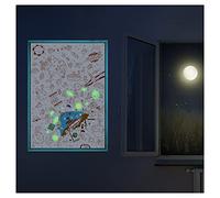 Yeti Blank Designs - Riesiges XL-Malposter + más de 100 pegatinas de estrellas de galaxia que brillan en la oscuridad - Marte - 100x70cm - Póster Geschenkidee + pegatina