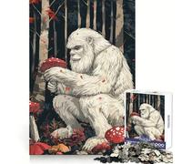 Yeti con Setas, Rompecabezas de 1000 Piezas para Adultos, Mejora la Memoria, Tiempo Libre Divertido, Arte Cortado con láser, (50x75cm)