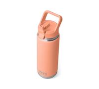 YETI Rambler - Botella de 769 ml, aislada al vacío, acero inoxidable con tapa de popote a juego, color melocotón