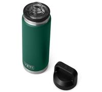 YETI Rambler Bottle Chug, Vacuum Insulated Stainless Steel Bottle with Chug Cap, Black Forest Green, 26 oz (760 ml)