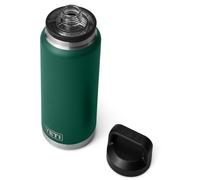 YETI Rambler Bottle Chug, Vacuum Insulated Stainless Steel Bottle with Chug Cap, Black Forest Green, 36 oz (1065 ml)