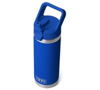 YETI Rambler C - Botella de acero inoxidable aislada al vacío con tapa de popote a prueba de fugas, color azul rey, 18 onzas líquidas