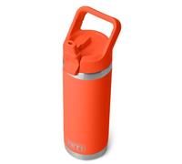 YETI Rambler C Straw Bottle, Stainless Steel Vacuum Insulated Bottle with Straw Cap, Papaya, 18 oz (532 ml)