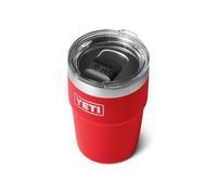 YETI Rambler Cup, Vacuum Insulated Stainless Steel Stackable Cup with Magslider Lid, Rescue Red, 16 oz (475 ml)
