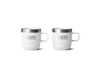 YETI Rambler Espresso Mug, Vacuum Insulated Stainless Steel Stackable Mug, White, 2 Pack 6 oz (177 ml)