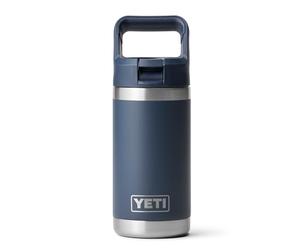 YETI Rambler Jr Kids Bottle, Vacuum Insulated Stainless Steel Bottle with Straw Cap, Navy, 12 oz (354 ml)