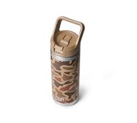 YETI Rambler Straw Bottle, Stainless Steel Vacuum Insulated Bottle with Straw Cap, Wetlands Camo, 18 oz (532 ml)