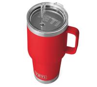 YETI Rambler Straw Mug, Stainless Steel Vacuum Insulated Mug with Stronghold Lid, Rescue Red, 35 oz (1035 ml)