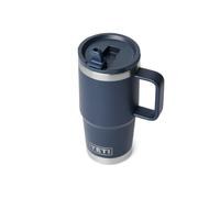 YETI Rambler - Taza de viaje con pajita, de acero inoxidable, aislada al vacío, con tapa de popote a juego, azul marino, 591 ml