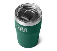 YETI Rambler - Vaso apilable de acero inoxidable aislado al vacío con tapa Magslider, color verde bosque negro, 475 ml