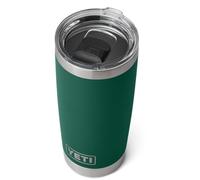 YETI Rambler - Vaso de acero inoxidable aislado al vacío con tapa Magslider, color verde bosque negro, 591 ml
