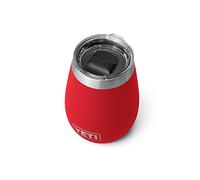 YETI Rambler - Vaso de vino aislado al vacío de 10 onzas, acero inoxidable con tapa MagSlider, color rojo rescate