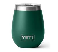 YETI Rambler - Vaso de vino de acero inoxidable aislado al vacío con tapa Magslider, color verde bosque negro, 296 ml