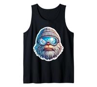 Yeti Skiing: Abominable muñeco de Nieve, Esquiador, estación de esquí de montaña Camiseta sin Mangas