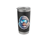 Yeti Skiing: Abominable muñeco de nieve, esquiador, estación de esquí de montaña Vaso térmico de acero inoxidable de doble pared