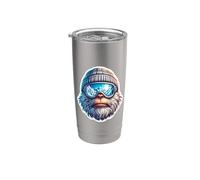 Yeti Skiing: Abominable muñeco de nieve, esquiador, estación de esquí de montaña Vaso térmico de acero inoxidable de doble pared