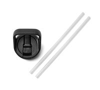 YETI Yonder - Tapa de pajita, tapa de botella de agua resistente a fugas con popote ancho y clip de transporte, accesorio apto para lavavajillas, color negro