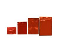 YETONADO 100 bolsas coloridas de papel de aluminio con cierre de cremallera, bolsas de papel de aluminio Mylar, bolsas de té, bolsa de almacenamiento de alimentos (rojo, 100 unidades, 7,5 x 6,5 cm)