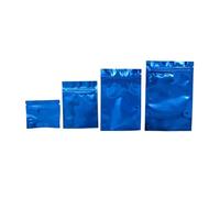 YETONADO 100 bolsas coloridas de papel de aluminio con cierre de cremallera, bolsas de papel de aluminio Mylar, bolsas de té, bolsa de almacenamiento de alimentos (azul, 100 unidades, 18 x 26 cm)