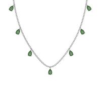 YETONADO Collar con colgante de gota de plata S925 real para mujer, joyería de lujo, circonita brillante, regalo para fiesta femenina, talla única, Ágata